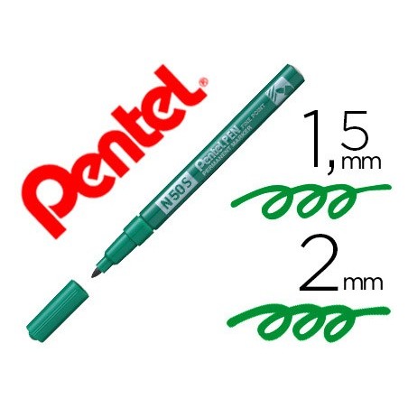 12un MARCADOR PENTEL N50S PERMANENTE COR VERDE 1,5/2 MM