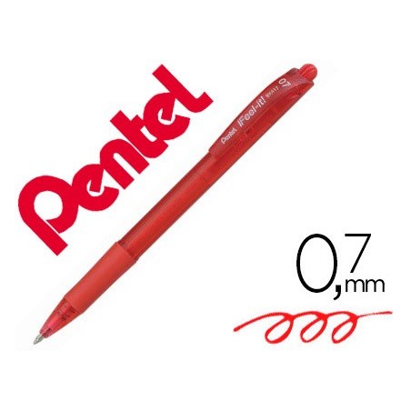 12un ESFEROGRAFICA PENTEL RETRATIL BX417 COR VERMELHA