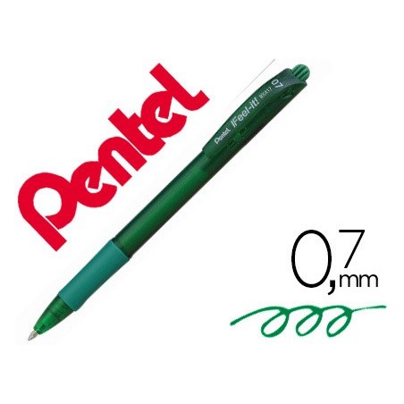 12un ESFEROGRAFICA PENTEL RETRATIL BX417 COR VERDE