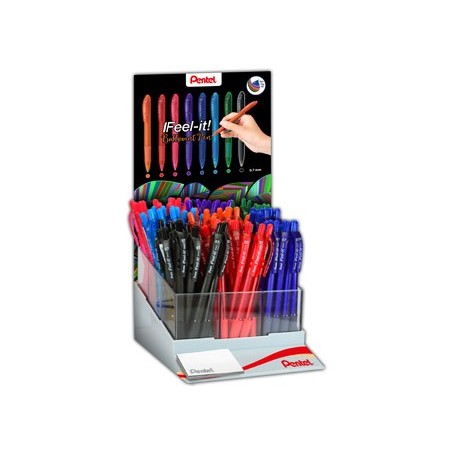 EXPOSITOR PENTEL BX417 COM 9 DUZIAS 24 X AZUL 12 X PRETO VER