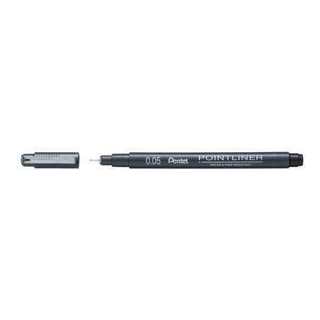12un MARCADOR PENTEL POINTLINER COM TINTA PIGMENTADA COR PRE