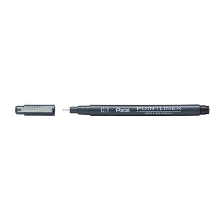 12un MARCADOR PENTEL POINTLINER COM TINTA PIGMENTADA COR PRE
