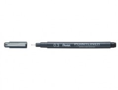 12un MARCADOR PENTEL POINTLINER COM TINTA PIGMENTADA COR PRE