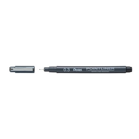 12un MARCADOR PENTEL POINTLINER COM TINTA PIGMENTADA COR PRE