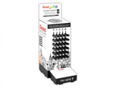 MARCADOR PENTEL POINTLINER COM TINTA PIGMENTADA COR PRETO EX