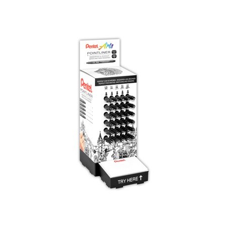 MARCADOR PENTEL POINTLINER COM TINTA PIGMENTADA COR PRETO EX