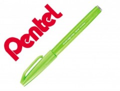 10un CANETA PINCEL PENTEL TOUCH PARA CALIGRAFIA COR VERDE PA