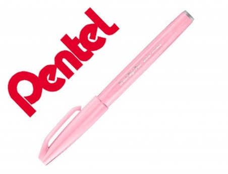 10un CANETA PINCEL PENTEL TOUCH PARA CALIGRAFIA COR ROSA PAS