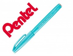10un CANETA PINCEL PENTEL TOUCH PARA CALIGRAFIA COR AZUL PAL