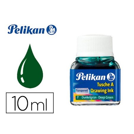 TINTA DA CHINA PELIKAN FRASCO 10ML, Nº 7 VERDE ESCURO