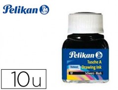 10un TINTA DA CHINA PELIKAN FRASCO 10ML, SORTIDO DE 10 CORES
