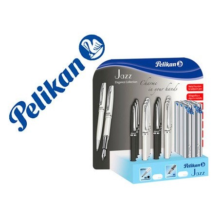 CANETA PELIKAN JAZZ ELEGANCE BRANCO / PRETO EXPOSITOR DE 12