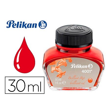 TINTA PELIKAN 4001 , 30 ML VERMELHO BRILHANTE