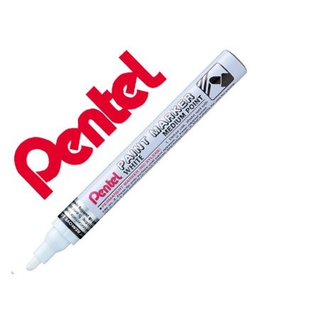 12un MARCADOR PENTEL PERMANENTE MMP10-W BRANCO PARA PINTURAS