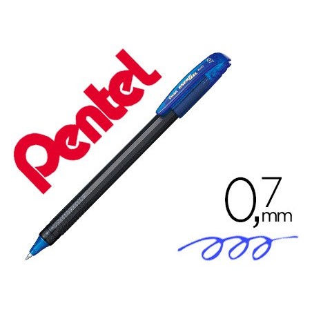 12un ROLLER PENTEL BL417 ENERGEL MAKKURO PONTA 0,7 MM COR AZ