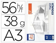 BLOCO DE PAPEL VEGETAL ESQUISSO A3 38 GRS 56 FLS