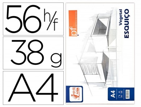 BLOCO DE PAPEL VEGETAL ESQUISSO A4 38 GRS 56 FLS