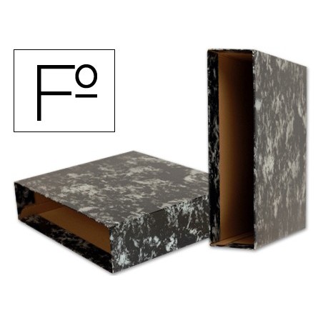 CAIXA PARA PASTA DE ARQUIVO GASPEADA PRETA LIDERPAPEL, FOLIO