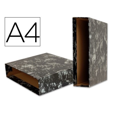 CAIXA PARA PASTA DE ARQUIVO GASPEADA PRETA LIDERPAPEL, A4