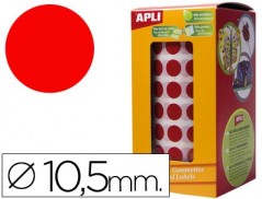 ETIQUETAS AUTO ADESIVAS CIRCULARES 10,5 MM VERMELHO EM ROLO