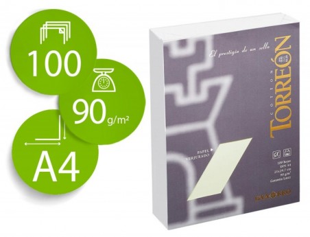 PAPEL TORREON A4, 90 GRS/Mì, EMBAL, 100 FOLHAS, BEGE