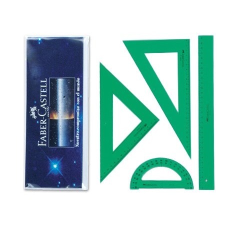 JOGO DE REGUAS PLASTICO VERDE