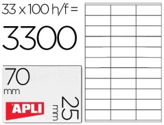 ETIQUETAS ADESIVA A4, APLI, 70 X 25 MM
