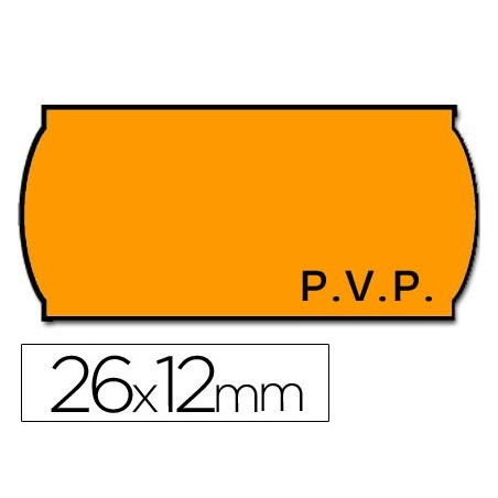 ROLO DE ETIQUETAS ADESIVAS METO ONDULADAS 26 X 12 MM PVP - L