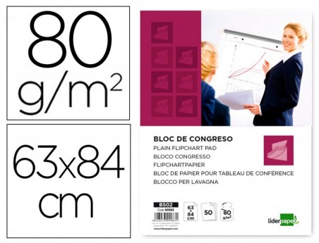 BLOCO CONGRESSO LIDERPAPEL 50FOLHAS - 63X84CM