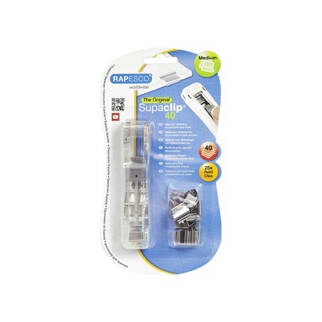 DISPENSADOR SUPACLIP RAPESCO SUPACLIP 40 HOJAS CAPACIDAD CON