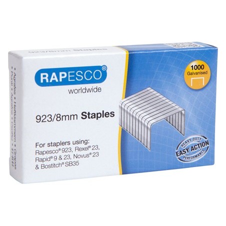 GRAPAS RAPESCO GALVANIZADA 923/8 CAJA DE 1000 UNIDADES