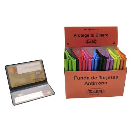 30un BOLSA PORTA CARTOES SARO ANTI ROUBO DUPLA FACE CAPACIDA