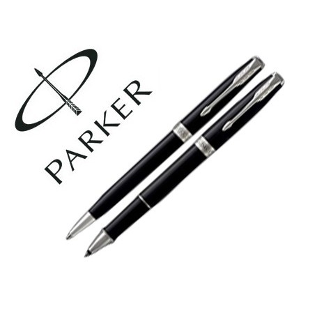 CONJUNTO PARKER DUO SONNET LACA NEGRA CT ESFEROGRAFICA + ROL