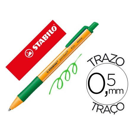 10un ESFEROGRAFICA STABILO POINTBALL 0,5 MM COR VERDE