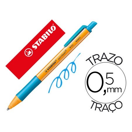 10un ESFEROGRAFICA STABILO POINTBALL 0,5 MM RETRATIL TURQUES