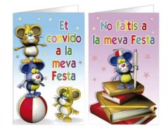 15un CARTAO DE CONVITE ARGUVAL FANTASIA RATONES BLISTER 8 UN