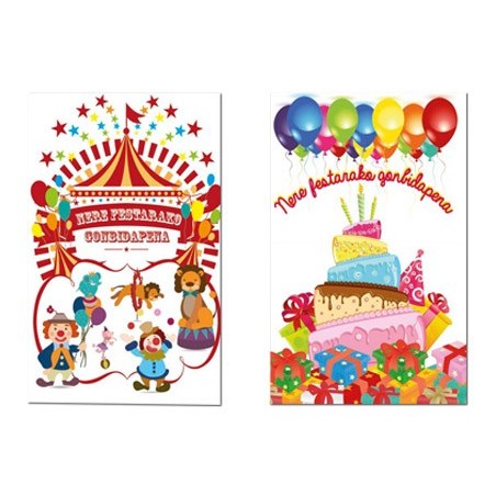 CARTAO DE CONVITE ARGUVAL FESTA INFANTIL BLISTE DE 6 UNIDADE