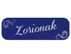 ETIQUETA ARGUVAL ZORIONAK AZUL 15 X 45 MM ROLLO DE 250 UNIDA