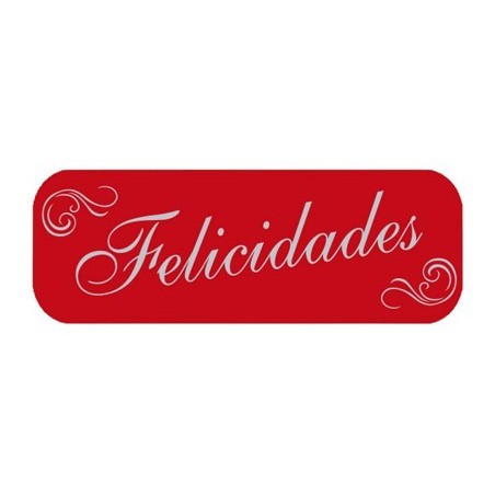 ETIQUETA ARGUVAL ROJA FELICIDADES ROLLO DE 250 ETIQUETAS