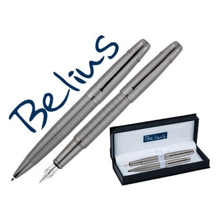 CONJUNTO BELIUS ESFEROGRAFICA E CANETA GOREME CROMADO COM AD