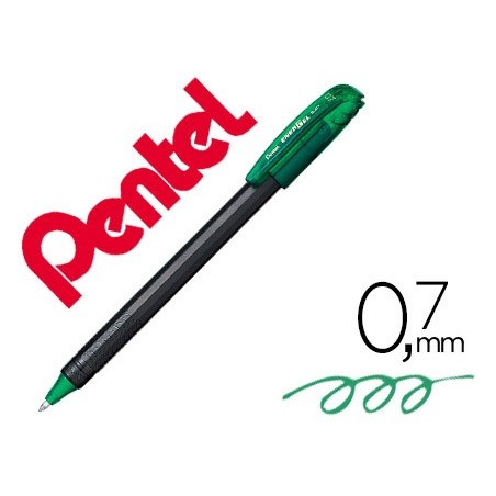12un ROLLER PENTEL BL417 ENERGEL MAKKURO PONTA 0,7 MM COR VE