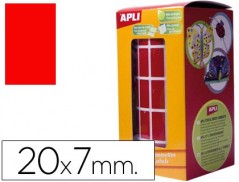GOMETS AUTOADHESIVOS RECTANGULARES 20X7MM ROJO EN ROLLO