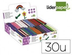 PLASTICINA LIDERPAPEL EM BARRAS DE 50 GRAMAS - CAIXA DE 30 U