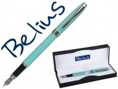 CANETA BELIUS MARSELLA VERDE MENTA TINTA AZUL EM ESTOJO