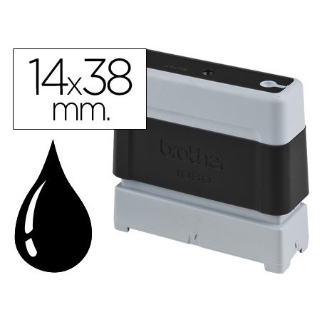 6un CARIMBO AUTOMATICO BROTHER 14 MM X 38 MM PRETO