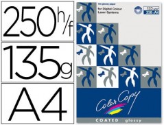 PAPEL COLOR COPY GLOSSY, EMB. 250 FLS, 135 GRS, A4