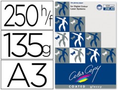 PAPEL COLOR COPY GLOSSY, EMB. 250 FLS, 135 GRS, A3