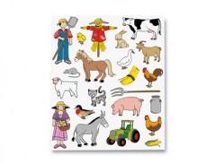 ETIQUETAS ESCOLARES TEMATICAS-LA GRANJA-ADESIVO REMOVIVEL BO