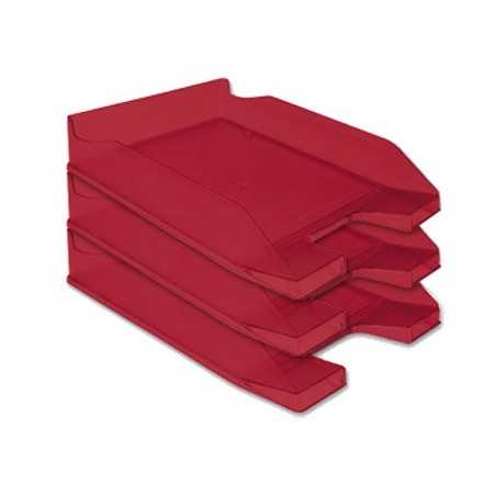 6un TABULEIRO SECRETARIA PLASTICO Q-CONNECT, VERMELHO TRANSP