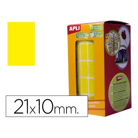 ETIQUETAS AUTO ADESIVAS RECTANGULARES 21X10 MM AMARELO EM RO
